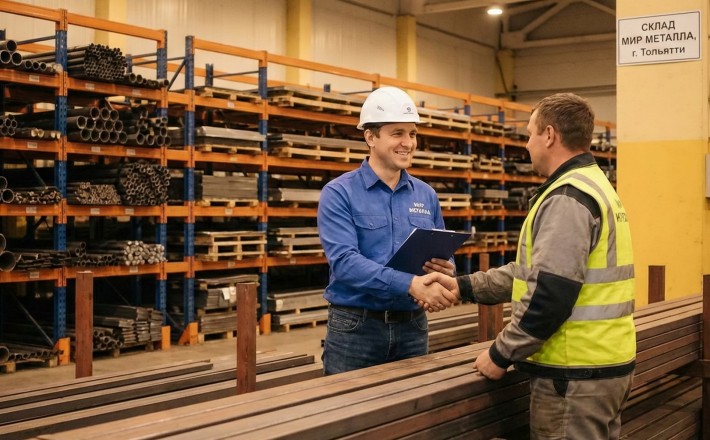 Склад металлобазы МИР МЕТАЛЛА Тольятти