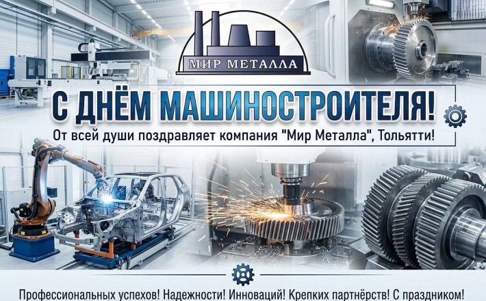 С Днём машиностроителя! Поздравление от «Мир Металла» в Тольятти